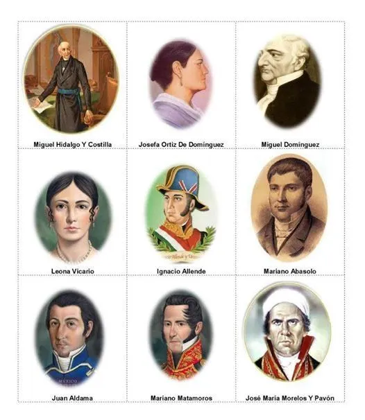 Memorama de los Héroes de la Independencia de México | Material ...