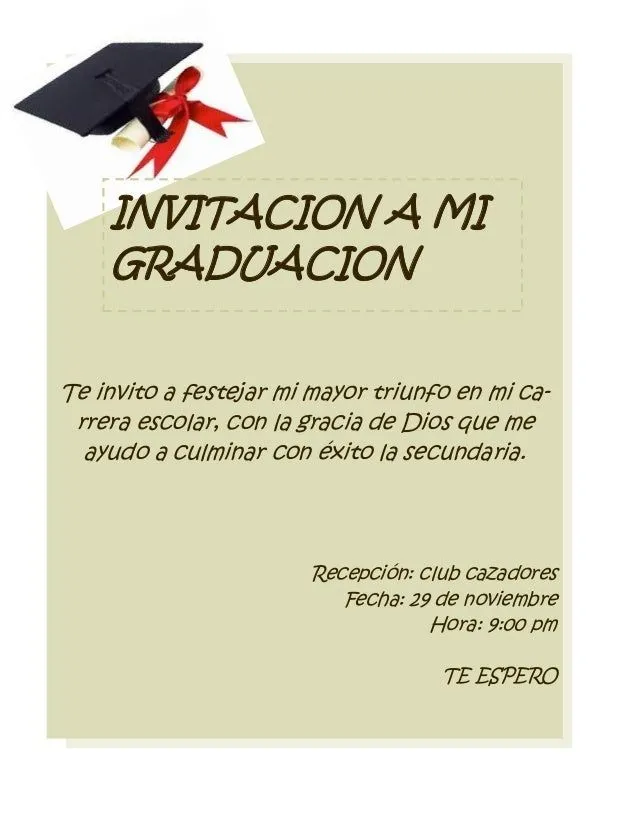 Mensajes de tarjetas de invitación de graduación - Imagui