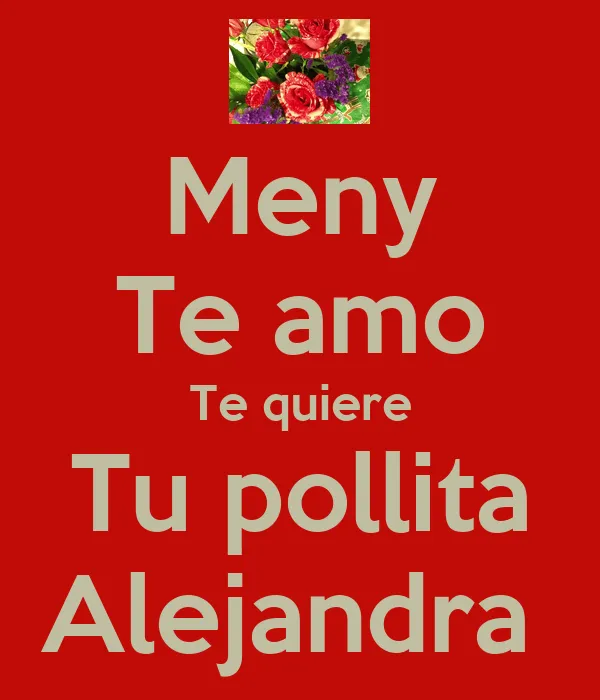 Meny Te amo Te quiere Tu pollita Alejandra - KEEP CALM AND CARRY ...