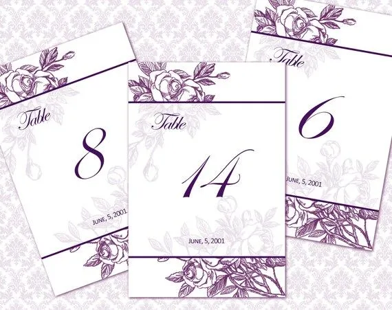Mesa bricolaje boda para imprimir número por WeddingsbyJanieV