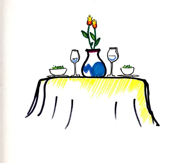 Mesa con comida dibujo - Imagui
