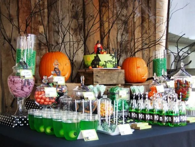 Mesa dulce para la fiesta de Halloween