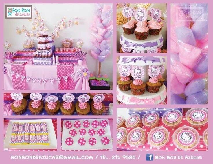 Mesa de dulces y snacks con tema de Hello Kitty | Artículos para ...