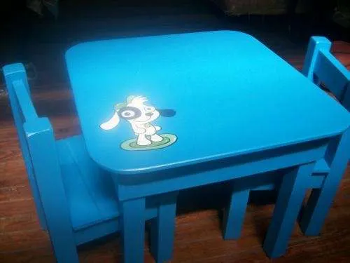 Mesa con dos sillas para niños muebles, baules personalizados ...