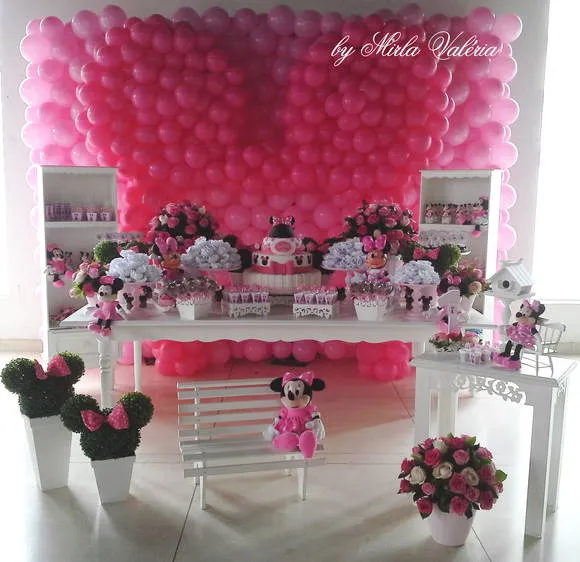 Mesas decoradas de Minnie bebé - Imagui
