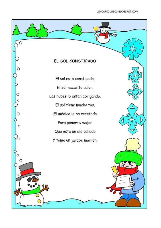 Poemas y rimas infantiles del invierno para niños | Poemas ...