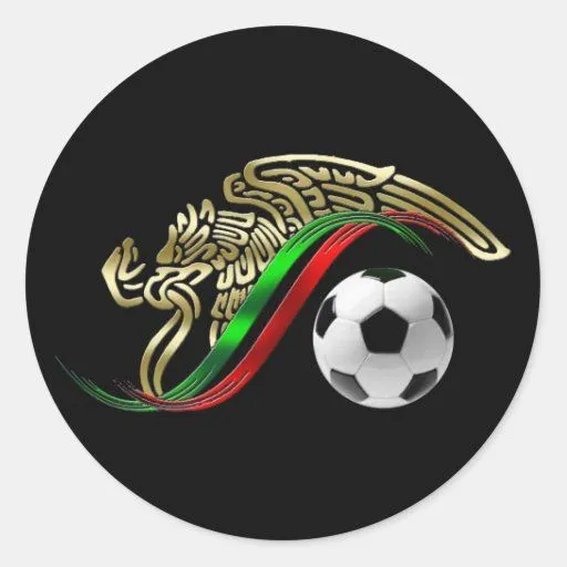 Mexico flag emblem Soccer futbol Logo Classic Round Sticker | Zazzle