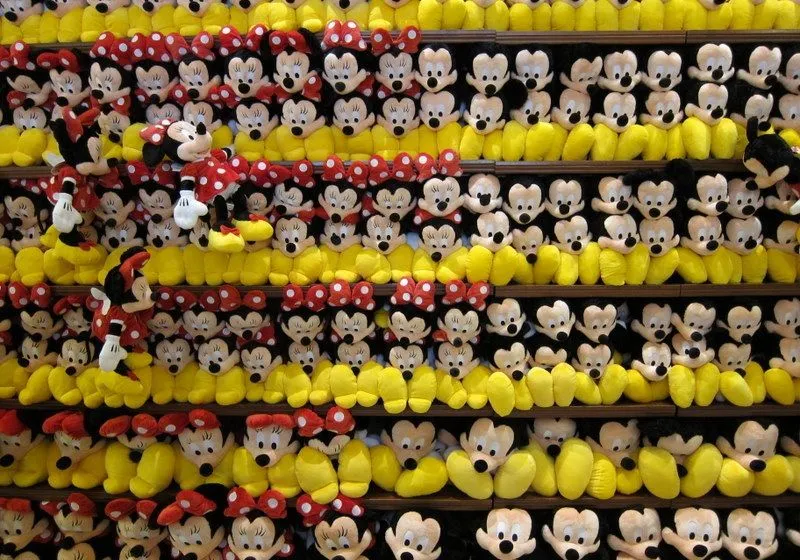 Mickey And Minnie Mouse Plush On Shelf Disney Souvenirs ...