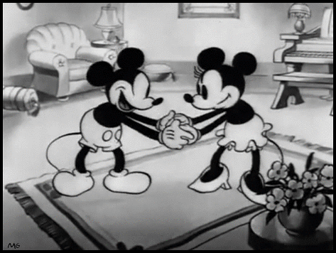 Mickey and Minnie Mouse smooch in “Puppy Love” (1933) - Walt ...