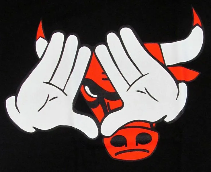 Mickey Hands Illuminati T-shirt Chicago BULLS Logo Tee Adult SMALL ...