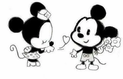 Minnie y Mickey besandose dibujo - Imagui