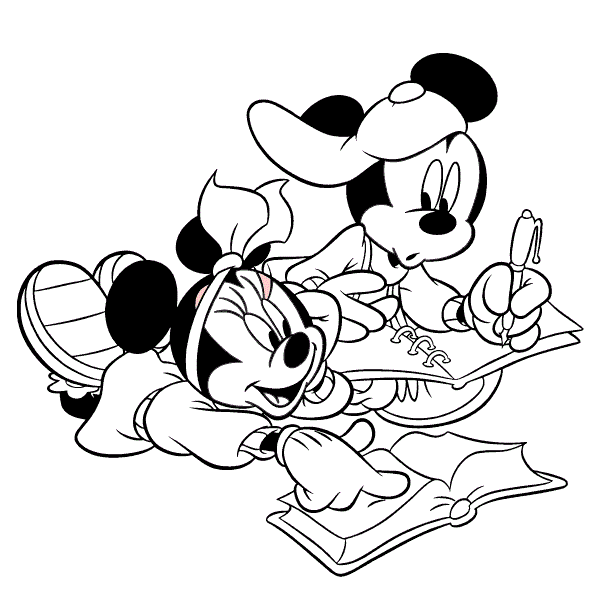 Mickey Mouse y Minnie enamorados para colorear - Imagui