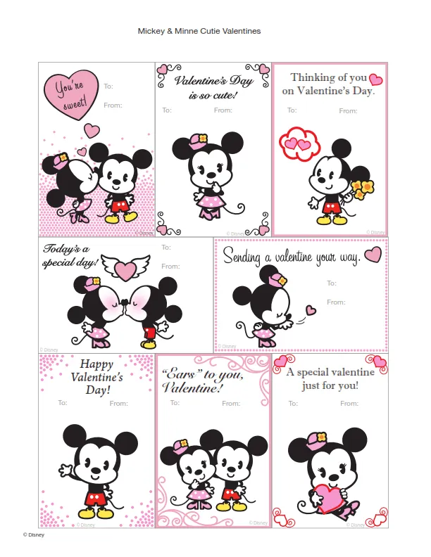 Mickey y Minnie tarjetas de San Valentín | VLC peque Mickey y Minnie tarjetas de San Valentín | VLC peque