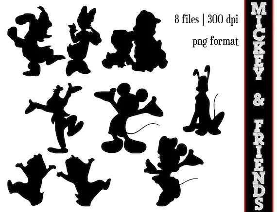 Mickey Mouse y amigos siluetas / / Minnie por SparkYourCreativity