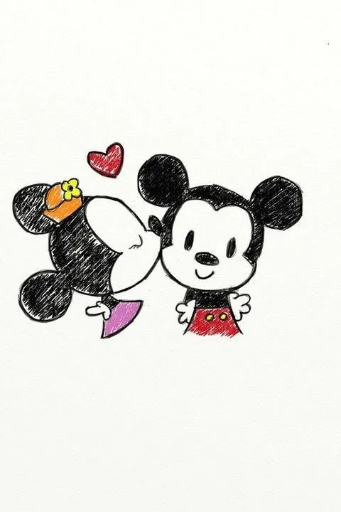 mickey mouse & minnie mouse kiss ; #love | Mickey & Minnie | Pinterest