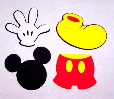 8 Mickey Mouse die cut shapes 4 inches by SnIDesignsnSupplies
