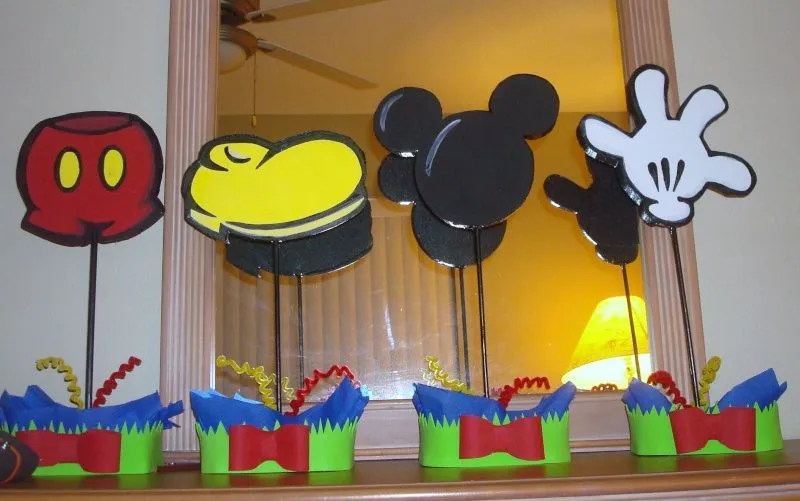 Centro de mesa para fiesta infantil de Mickey Mouse - Imagui
