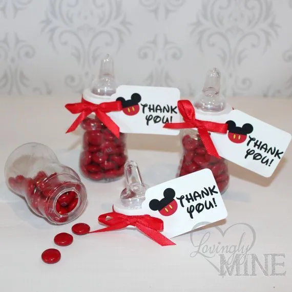 Mickey Mouse Inspired Baby Shower Favors - Plastic Baby Bottles ...