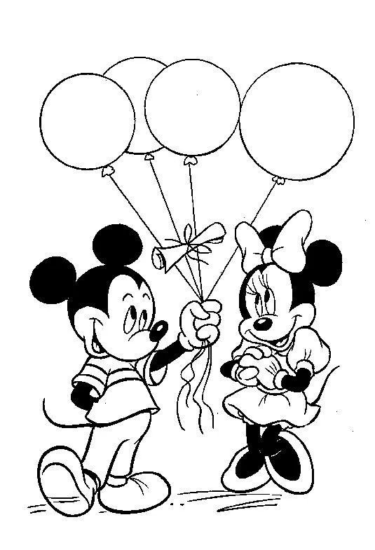 Mickey Mouse y Minnie bebés para colorear - Imagui