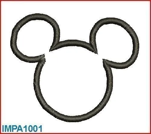 Mickey Mouse Parts Silhouette Head Digitized by mysewcuteboutique