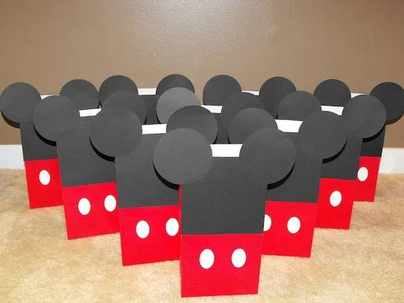 Mickey Mouse Party Favor Bags Goody Bags by BeesDieCutDesigns