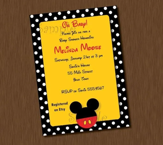 Mickey Mouse Printable Invitation EDITABLE Boy por ALLEWIREDUPs
