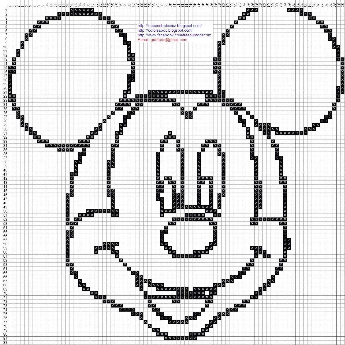 Mickey Mouse punto de cruz para colorear | Dibujos en patrones ...