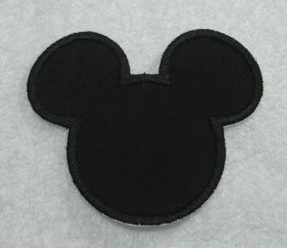 Mickey Mouse Silhouette Fabric Embroidered by TheAppliquePatch