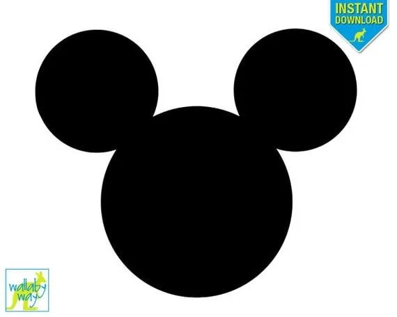Mickey Mouse Silhouette Printable Iron On by TheWallabyWay on Etsy