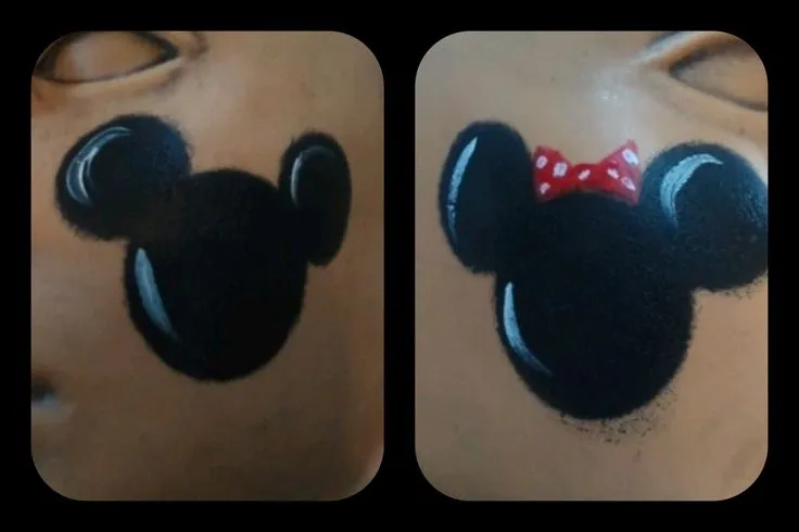 Mickey Mouse/Minnie Mouse cheek art | Face painting | Pinterest ...