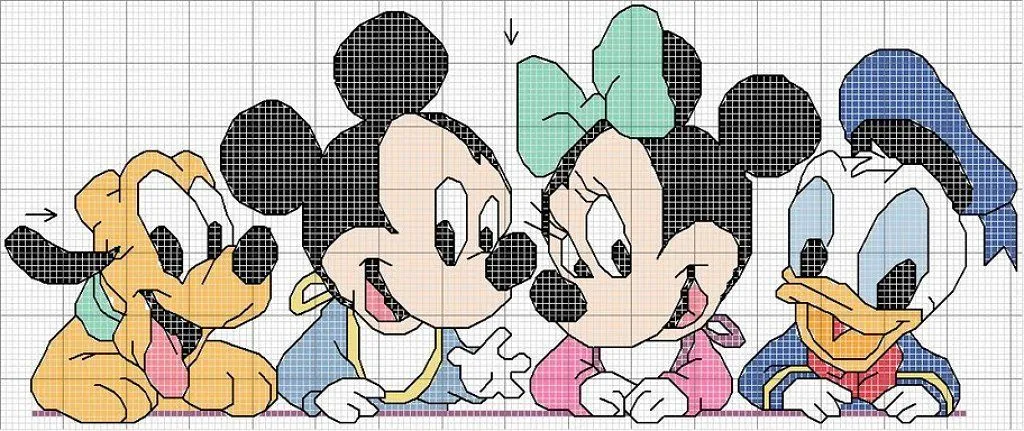 Dibujos de Mickey a punto de cruz - Imagui