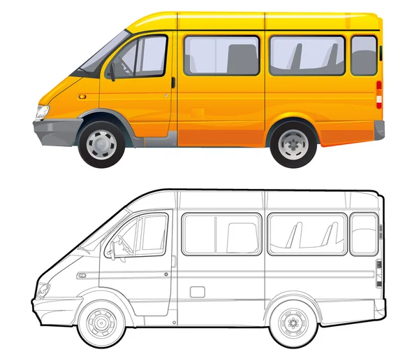 Microbuses de pasajeros detallado vector — Vector stock © pakowacz ...