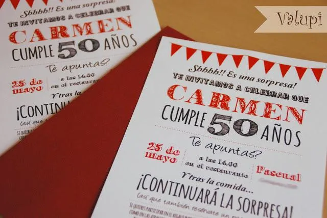 Invitación fiesta 50 años mujer - Imagui