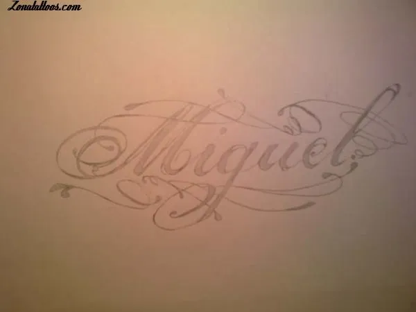 Plantilla/Diseño Tatuaje de Japtatto - Nombres Letras Miguel