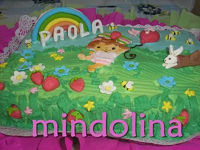 MINDOLINA EN LA COCINA: tarta rosita fresita bebe para Paola