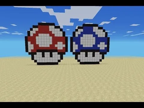 Minecraft PE: Como hacer el Hongo de Mario (pixel art) - YouTube