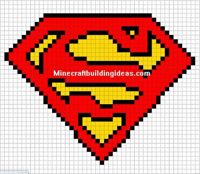 Minecraft Pixel Art Templates: Superman logo | pixel art | Pinterest