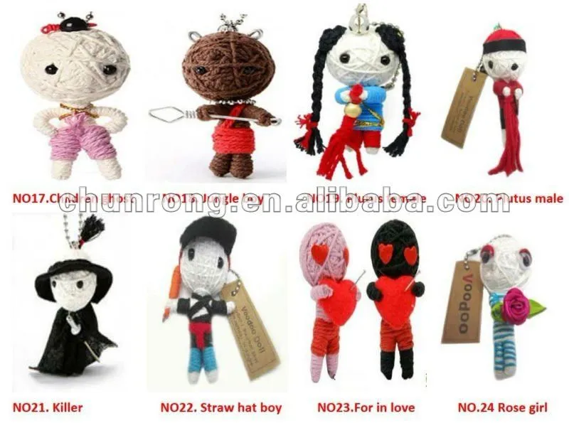 Mini cadena llavero voodoo dolls, Antiguo muñecos de tela de ...