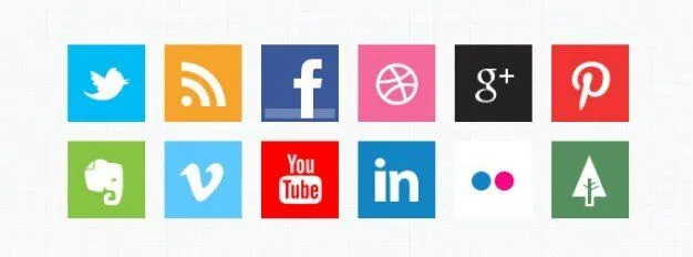 Mínimas iconos de redes sociales en las plazas | Descargar PSD gratis