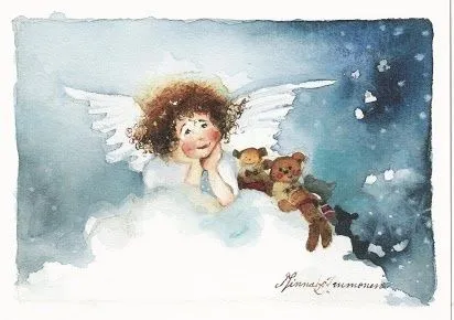 Minna Immonen postcard.dulces sueño,angel de la guarda | Clipart ...
