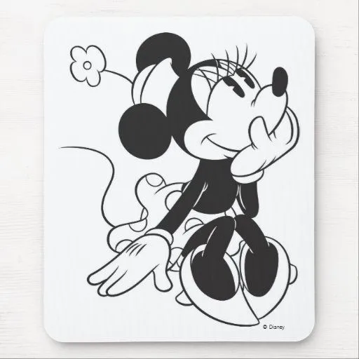 Minnie blanco y negro mouse pad | Zazzle