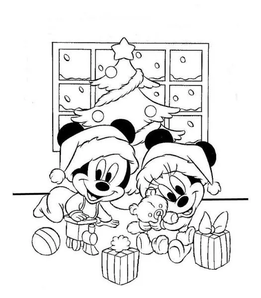 Dibujos para colorear de Mickey y Minnie de bebés - Imagui