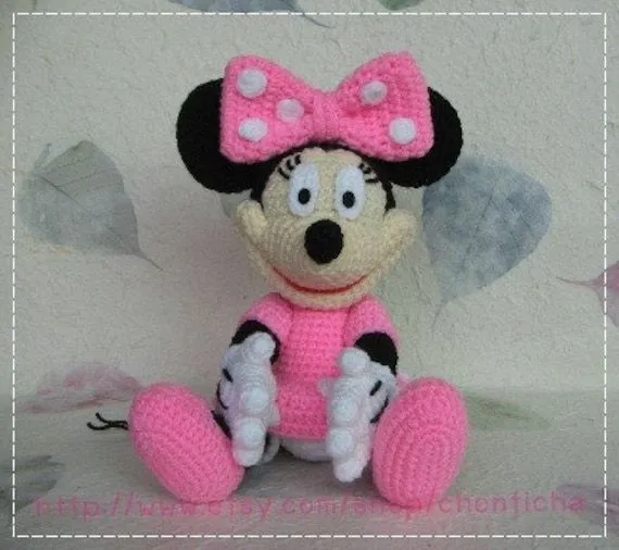 Minnie Mouse 10 pulgadas PDF amigurumi crochet por Chonticha