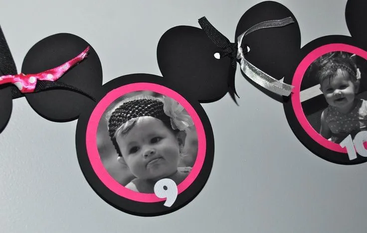 Minnie Mouse- 12 month- Month by Month- 1st Year Photo Birthday ...