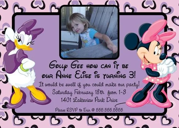 Minnie Mouse y Daisy Duck Digital foto invitación / por ABnormalinc