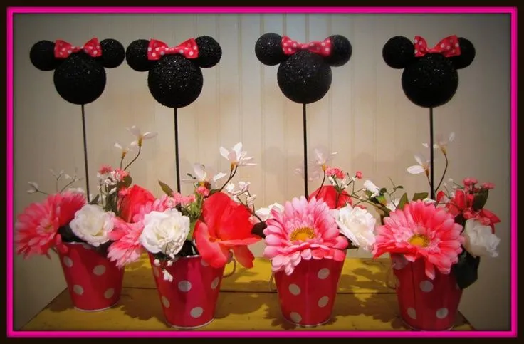 Minnie Mouse Birthday Centerpieces (set of 4)
