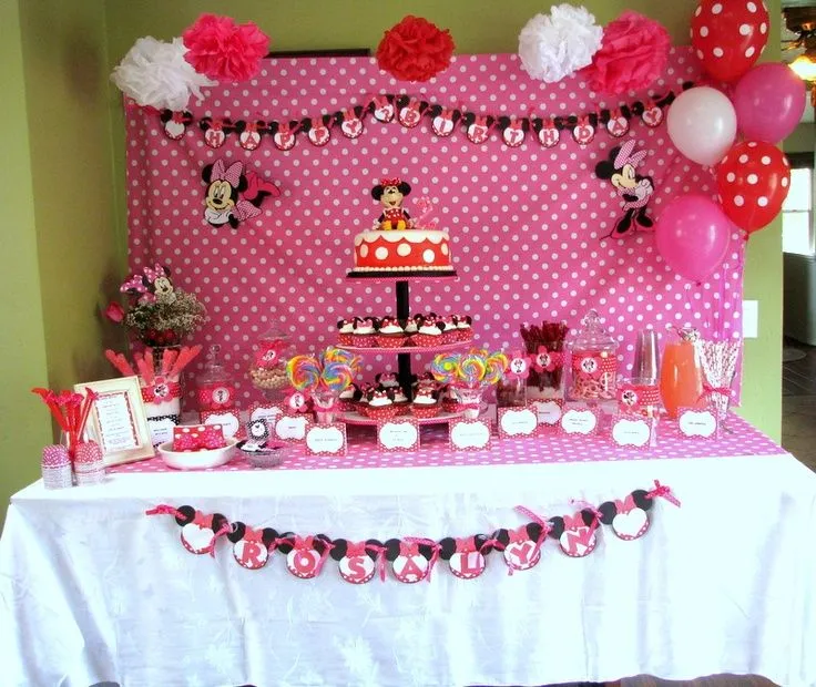 Minnie Mouse Candy Buffet table | Little Girl Party Ideas ...