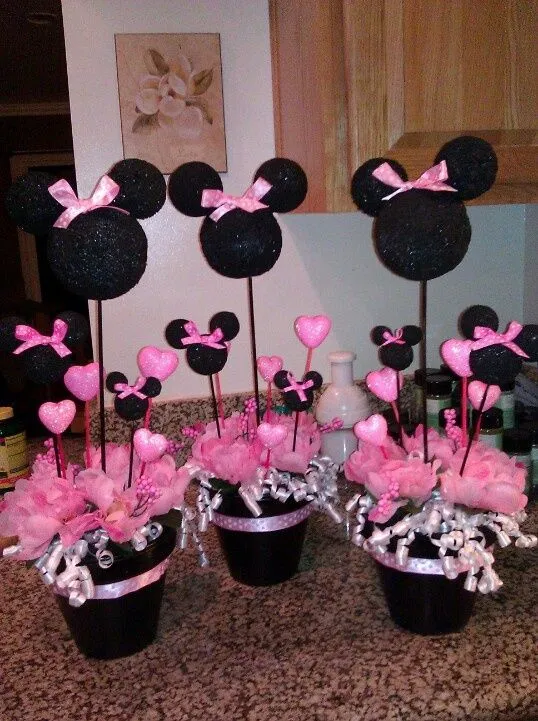 Minnie mouse center pieces | Xios babyshower | Pinterest | Minnie ...