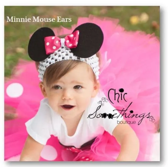 Minnie Mouse Ears Headband Baby Minnie mouse by ChicSomethings