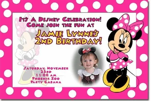 Minnie Mouse First Birthday Invitations | Drevio Invitations Design